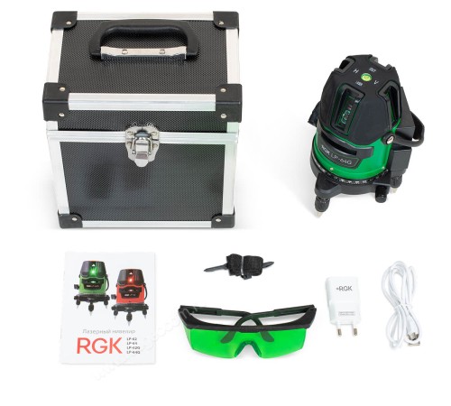 Комплект лазерного уровня RGK LP-64G и рулетка AMO R303